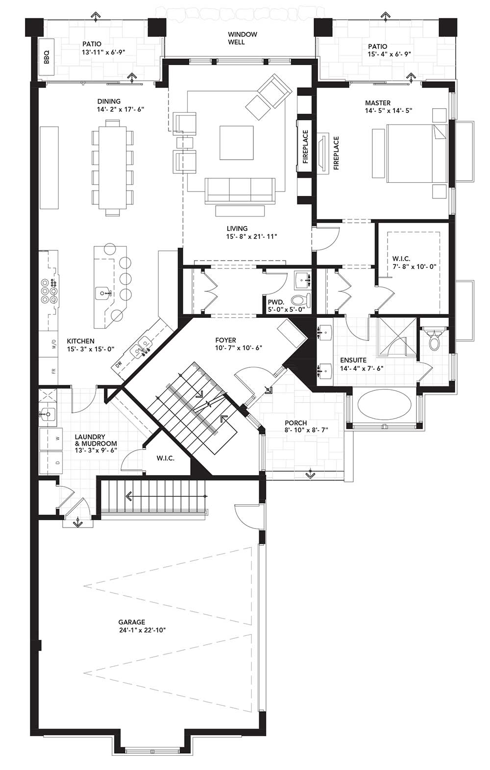 Main Floor Plan - Right Unit