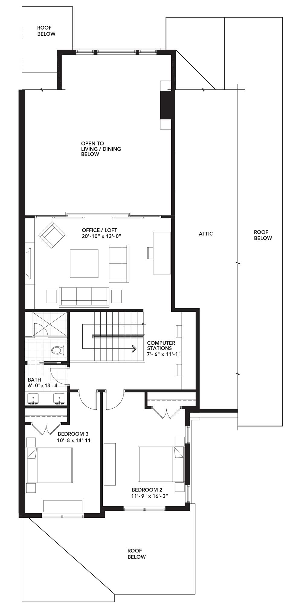 Second Floor Plan - Right Unit