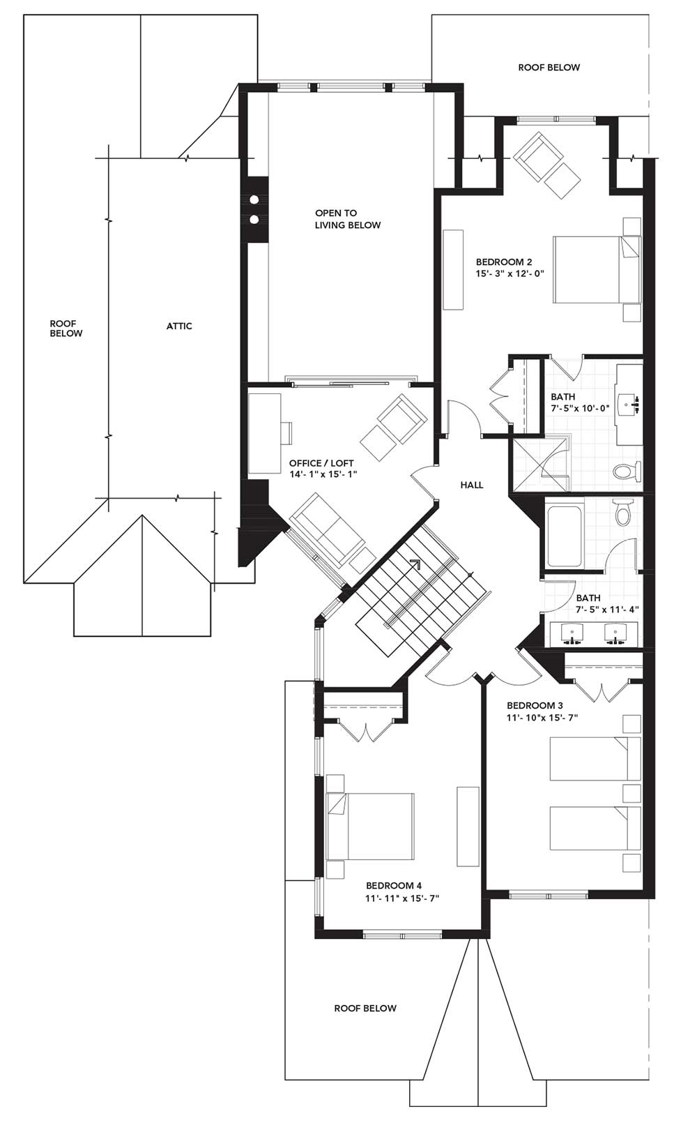 Second Floor Plan - Left Unit