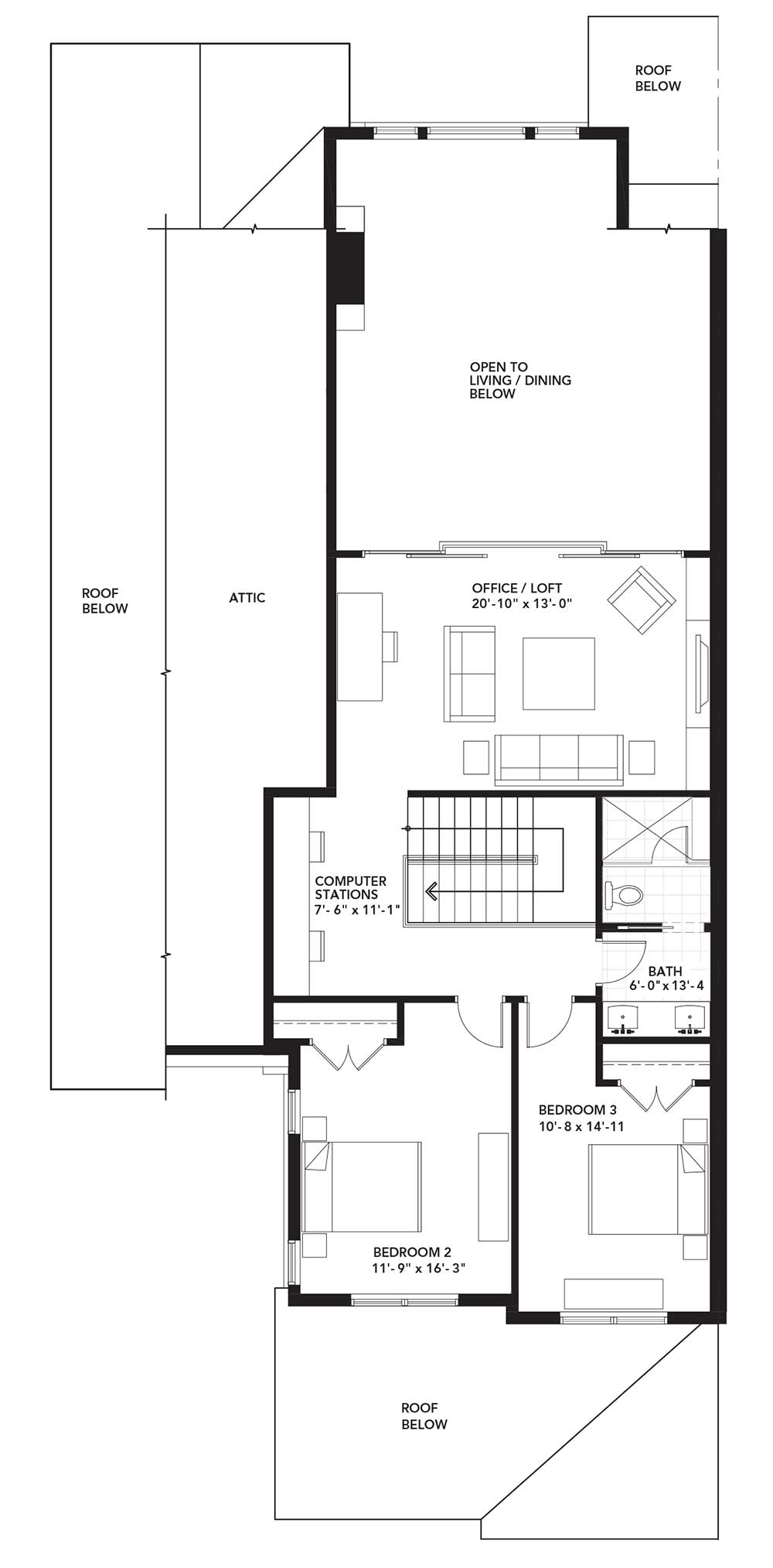 Second Floor Plan - Left Unit